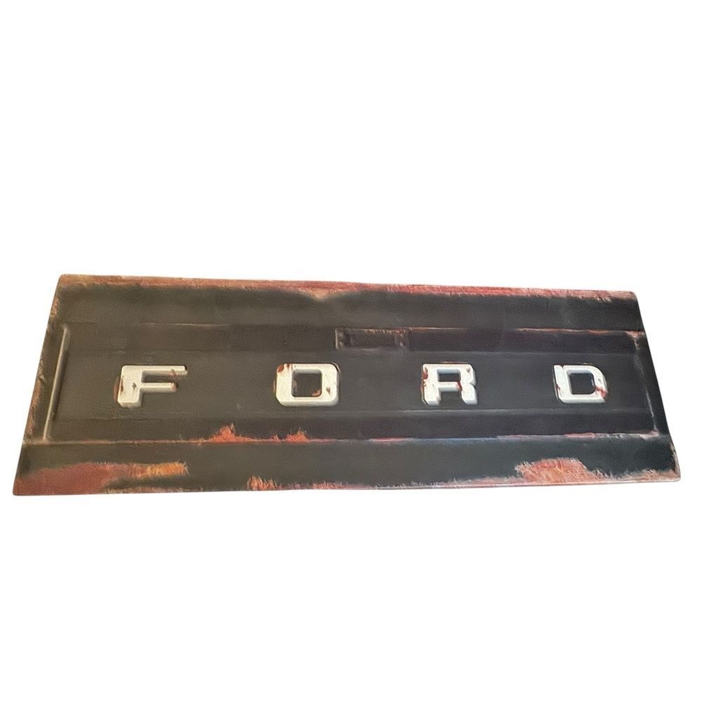 Ford Vintage Style Tailgate Metal Sign Distressed 29” x 10”
